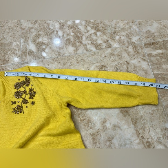 Talbots Yellow with Rhinestones Sweater. Size PM. NWT - Picture 8 of 9